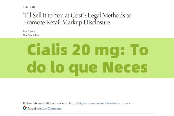 Cialis 20 mg: Todo lo que Necesitas Saber sobre su Uso, Efectos y Precauciones