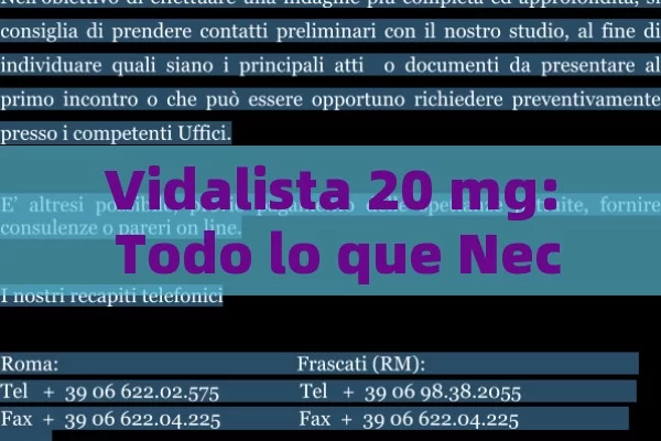 Vidalista 20 mg: Todo lo que Necesitas Saber sobre este Medicamento para la Disfunción Eréctil